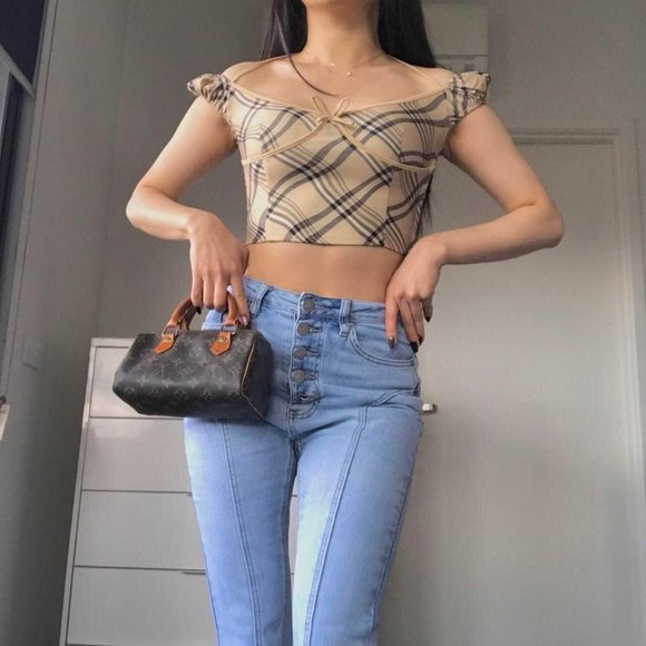 I AM GIA beige checkered top - XXS (size4) - Picture 6 of 7